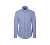 Businesshemd SEIDENSTICKER "Schwarze Rose", Herren, Gr. XL (44), normale Ärmellängen, blau, Hemden, Slim 1/1 Kentkragen Struktur (15999234-44) blau