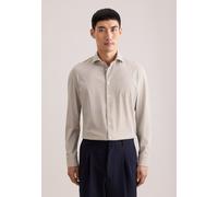 Businesshemd SEIDENSTICKER "Schwarze Rose", Herren, Gr. XL (44), normale Ärmellängen, grün, 80% Polyamid, 20% Elastan, bedruckt, slim fit, 2-Knopf-Manschette, Hemden Businesshemd, Slim 1/1 Kentkragen