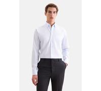 Businesshemd SEIDENSTICKER "Schwarze Rose", Herren, Gr. XL (44), normale Ärmellängen, weiß (blau), 100% Baumwolle, kariert, regular fit, 2-Knopf-Manschette, Hemden, Regular 1/1 Button-Down-Kragen Karo