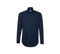 Businesshemd SEIDENSTICKER "Schwarze Rose", Herren, Gr. XL (44), verlängerte Ärmellängen, blau (dunkelblau), 100% Baumwolle, unifarben, regular fit, 2-Knopf-Manschette, Hemden, Regular 1/1 Extra lang