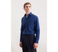 Businesshemd SEIDENSTICKER "Schwarze Rose", Herren, Gr. XL43, normale Ärmellängen, dunkelblau, 100% Baumwolle, unifarben, regular fit, 2-Knopf-Manschette, Hemden, Regular 1/1 Kentkragen Uni (42389619-