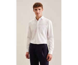 Businesshemd SEIDENSTICKER "Schwarze Rose", Herren, Gr. XL43, normale Ärmellängen, weiß, 100% Baumwolle, unifarben, comfort fit, 2-Knopf-Manschette, Hemden, Comfort 1/1 Kentkragen Uni (45306341-43) we