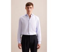 Businesshemd SEIDENSTICKER "Schwarze Rose", Herren, Gr. XL43, verlängerte Ärmellängen, blau, 100% Baumwolle, Strukturmuster, gemustert, regular fit, 2-Knopf-Manschette, Hemden, Regular 1/1 Extra lang