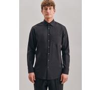 Seidensticker Herren Business-Hemd - Regular Fit - Bügelfrei- Kent-Kragen - Langarm - 100% Baumwolle Schwarz (Schwarz) 44
