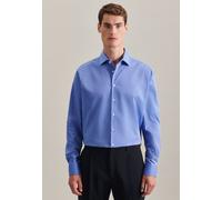 Businesshemd SEIDENSTICKER "Schwarze Rose", Herren, Gr. XS (36), normale Ärmellängen, blau (mittelblau), 100% Baumwolle, unifarben, slim fit, 2-Knopf-Manschette, Hemden, Slim 1/1 Kentkragen Uni (45037