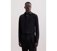 Seidensticker Slim Fit Jerseyhemd schwarz, Einfarbig