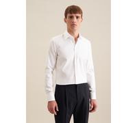 Businesshemd SEIDENSTICKER "Schwarze Rose", Herren, Gr. XS (36), normale Ärmellängen, weiß, 100% Baumwolle, unifarben, slim fit, 2-Knopf-Manschette, Hemden, Slim 1/1 Kentkragen Uni (21804350-36) weiß