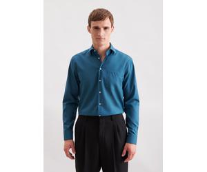 Businesshemd SEIDENSTICKER "Schwarze Rose", Herren, Gr. XXL (45), normale Ärmellängen, grün (sage grün), 100% Baumwolle, unifarben, regular fit, 2-Knopf-Manschette, Hemden, Regular 1/1 Kentkragen Uni