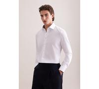 Businesshemd SEIDENSTICKER "Schwarze Rose", Herren, Gr. XXL (45), verlängerte Ärmellängen, weiß, 100% Baumwolle, unifarben, tailored fit, 2-Knopf-Manschette, Hemden, Shaped 1/1 Extra lang Kentkragen U
