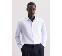 Businesshemd SEIDENSTICKER "Schwarze Rose", Herren, Gr. XXL (46), normale Ärmellängen, blau, 100% Baumwolle, bedruckt, regular fit, 2-Knopf-Manschette, Hemden, Regular 1/1 Kentkragen Druck (57419404-4
