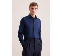 Businesshemd SEIDENSTICKER "Schwarze Rose", Herren, Gr. XXL (46), normale Ärmellängen, blau (dunkelblau), 100% Baumwolle, unifarben, tailored fit, 2-Knopf-Manschette, Hemden, Shaped 1/1 Kentkragen Uni