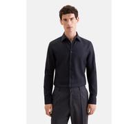 Businesshemd SEIDENSTICKER "Schwarze Rose", Herren, Gr. XXL (46), normale Ärmellängen, schwarz, 100% Baumwolle, unifarben, tailored fit, 2-Knopf-Manschette, Hemden, Shaped 1/1 Kentkragen Uni (14966324