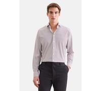 Businesshemd SEIDENSTICKER "Schwarze Rose", Herren, Gr. XXL (46), normale Ärmellängen, weiß (weinrot), 78% Polyamid, 22% Elasthan, bedruckt, regular fit, 2-Knopf-Manschette, Hemden, Regular 1/1 Kentkr