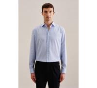 Businesshemd SEIDENSTICKER "Schwarze Rose", Herren, Gr. XXL45, normale Ärmellängen, blau (mittelblau), 100% Baumwolle, gestreift, regular fit, 2-Knopf-Manschette, Hemden, Regular 1/1 Kentkragen Gestre