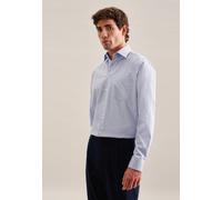 Businesshemd SEIDENSTICKER, Herren, Gr. XXL (45), normale Ärmellängen, blau (mittelblau), 100% Baumwolle, unifarben, comfort fit, Langarm 2-Knopf-Manschette, Hemden, Comfort Kentkragen Uni (82655337-4