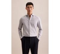 Businesshemd SEIDENSTICKER "Shaped", Herren, Gr. L (41), normale Ärmellängen, grau, 100% Baumwolle, Strukturmuster, tailored fit, 2-Knopf-Manschette, Hemden, Shaped 1/1 Kentkragen Struktur (33892417-4