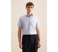 Seidensticker Herren Business-Hemd - Shaped Fit - Bügelfrei- Kent-Kragen - Kurzarm - 100% Baumwolle Hellblau 37