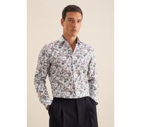 Businesshemd SEIDENSTICKER "Shaped", Herren, Gr. XL (44), normale Ärmellängen, orange, 100% Baumwolle, bedruckt, tailored fit, 2-Knopf-Manschette, Hemden, Shaped Langarm Kentkragen Druck (58178004-44)