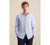 Businesshemd SEIDENSTICKER "Slim", Herren, Gr. L (41), normale Ärmellängen, blau, 100% Leinen, unifarben, slim fit, 2-Knopf-Manschette, Hemden, Slim 1/1 Kentkragen Uni (76563464-41) blau