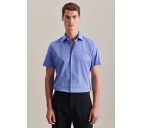 Businesshemd SEIDENSTICKER "Slim", Herren, Gr. L (41), normale Ärmellängen, blau (mittelblau), 100% Baumwolle, unifarben, slim fit, gerader Abschluss, Hemden, Slim 1/2 Kentkragen Uni (20373163-41) mit