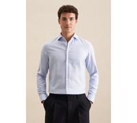 Businesshemd SEIDENSTICKER "Slim", Herren, Gr. M (39), normale Ärmellängen, blau, 100% Baumwolle, Strukturmuster, slim fit, 2-Knopf-Manschette, Hemden, Slim 1/1 Kentkragen Struktur (83485245-39) blau