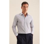 Businesshemd SEIDENSTICKER "Slim", Herren, Gr. S (38), normale Ärmellängen, beige (sand), 100% Baumwolle, bedruckt, slim fit, 2-Knopf-Manschette, Hemden, Slim Langarm Kentkragen Druck (98120728-38) sa