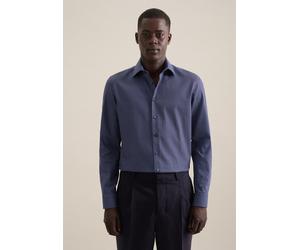 Businesshemd SEIDENSTICKER "Slim", Herren, Gr. S (38), normale Ärmellängen, blau (dunkelblau), 100% Baumwolle, bedruckt, slim fit, 2-Knopf-Manschette, Hemden Businesshemd, Slim 1/1 Kentkragen Druck (2