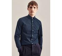 Businesshemd SEIDENSTICKER "Slim", Herren, Gr. S (38), normale Ärmellängen, blau (dunkelblau), 100% Baumwolle, gepunktet, slim fit, 2-Knopf-Manschette, Hemden, Slim 1/1 Kentkragen Punkte (29371710-38)