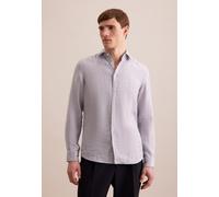 Businesshemd SEIDENSTICKER "Slim", Herren, Gr. S (38), normale Ärmellängen, grau, 100% Leinen, unifarben, slim fit, 2-Knopf-Manschette, Hemden, Slim 1/1 Kentkragen Uni (44557801-38) grau