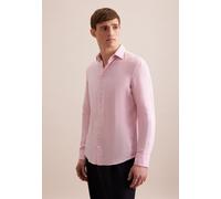 Businesshemd SEIDENSTICKER "Slim", Herren, Gr. S (38), normale Ärmellängen, rosa (hellrosa), 100% Leinen, unifarben, slim fit, 2-Knopf-Manschette, Hemden, Slim 1/1 Kentkragen Uni (40494338-38) hellros
