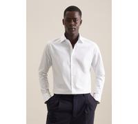 Businesshemd SEIDENSTICKER "X-Slim", Herren, Gr. L (42), normale Ärmellängen, weiß, 100% Baumwolle, unifarben, skinny fit, 2-Knopf-Manschette, Hemden, X-Slim Langarm Kentkragen Uni (62270434-42) weiß