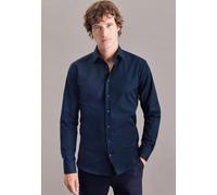 Businesshemd SEIDENSTICKER "X-Slim", Herren, Gr. S (37), normale Ärmellängen, blau (dunkelblau), 100% Baumwolle, unifarben, skinny fit, 2-Knopf-Manschette, Hemden, X-Slim Langarm Kentkragen Uni (17525