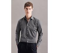 Businesshemd SEIDENSTICKER "X-Slim", Herren, Gr. S (38), normale Ärmellängen, grau (dunkelgrau), 100% Baumwolle, unifarben, skinny fit, 2-Knopf-Manschette, Hemden, X-Slim Langarm Kentkragen Uni (82119