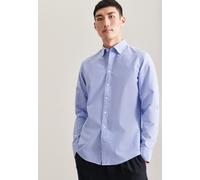 Businesshemd SEIDENSTICKER "X-Slim", Herren, Gr. XL (44), normale Ärmellängen, blau, 100% Baumwolle, unifarben, skinny fit, 2-Knopf-Manschette, Hemden Businesshemd, X-Slim Langarm Button-Down-Kragen U