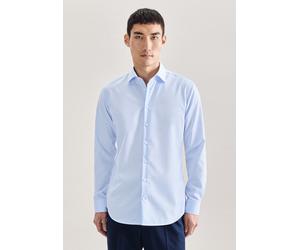 Businesshemd SEIDENSTICKER "X-Slim", Herren, Gr. XL (44), normale Ärmellängen, blau (hellblau), 100% Baumwolle, unifarben, skinny fit, 2-Knopf-Manschette, Hemden, X-Slim 1/1 Kentkragen Uni (97812852-4