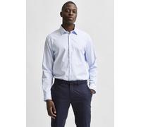Selected Homme Hemd SLHSLIMETHAN – Classic Slim Langarm – 100% Baumwolle – Blau L