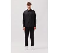 Businesshemd STUDIO SEIDENSTICKER, Herren, Gr. L (41-42), normale Ärmellängen, schwarz, 53% Polyester, 45% Wolle, 2% Elasthan, unifarben, regular fit, 2-Knopf-Manschette, Hemden, Regular 1/1 Kentkrage