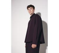 Businesshemd STUDIO SEIDENSTICKER, Herren, Gr. XL (43-44), normale Ärmellängen, lila (weinrot), 98% Polyester, 2% Elasthan, unifarben, oversize, 2-Knopf-Manschette, Hemden, Oversized 1/1 Kentkragen Un
