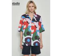 Businesshemd STUDIO SEIDENSTICKER "Studio", Herren, Gr. XS ( 35-36), normale Ärmellängen, blau (hellblau), 100% Modal, bedruckt, regular fit, gerader Abschluss, Hemden Businesshemd, Regular Kurzarm Re