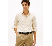 Businesshemd TOMMY HILFIGER "FLEX POPLIN SOLID", Herren, Gr. M, N-Gr, muslin, Popeline, Obermaterial: 100% Baumwolle, regular fit hüftlang, Ärmel mit Ärmelschlitz 1-Knopf-Manschette, Hemden, unifarben