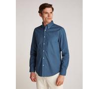 Businesshemd TOMMY HILFIGER "FLEX POPLIN SOLID RF SHIRT 1", Herren, Gr. L, N-Gr, blau (aegean sea), Popeline, Obermaterial: 100% Baumwolle, unifarben, klassisch, regular fit hüftlang, Langarm Ärmel mi