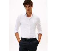 Businesshemd TOMMY HILFIGER "PERFORMANCE INTERLOCK", Herren, Gr. L (52), N-Gr, weiß, Web, Obermaterial: 70% Baumwolle, 30% Polyester, unifarben mit Farbeinsatz, regular fit normal, Rundhals, eingesetz