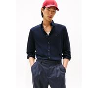 Businesshemd TOMMY HILFIGER "PERFORMANCE INTERLOCK", Herren, Gr. L, N-Gr, desert sky, Web, Obermaterial: 70% Baumwolle, 30% Polyester, unifarben, regular fit normal, Rundhals, eingesetzt Manschette, H