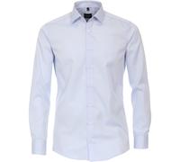 Businesshemd VENTI "VENTI Businesshemd extra langer Arm 69cm uni", Herren, Gr. 39, Normalgrößen, blau (hellblau), 100% Baumwolle, unifarben, schmal, Hemden (36402867-39) hellblau