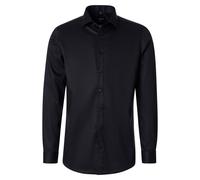 Businesshemd VENTI "VENTI Businesshemd extra langer Arm 72cm uni", Herren, Gr. 40, Normalgrößen, schwarz, 100% Baumwolle, unifarben, sehr figurbetont, Hemden (54897265-40) schwarz