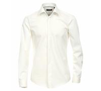 Businesshemd VENTI "VENTI Businesshemd extra langer Arm 72cm uni", Herren, Gr. 41, Normalgrößen, beige (weißbeige), 100% Baumwolle, unifarben, schmal, Hemden (44299468-41) weißbeige