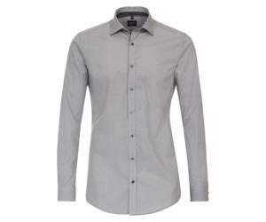 Businesshemd VENTI "VENTI Businesshemd extra langer Arm 72cm uni", Herren, Gr. 43, Normalgrößen, schwarz, 97% Baumwolle, 3% Elasthan, unifarben, sehr figurbetont, Hemden (76395951-43) schwarz