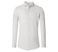 Businesshemd VENTI "VENTI Businesshemd gestreift", Herren, Gr. 44, Normalgrößen, beige (champagner), 89% Baumwolle, 11% Elasthan, gestreift, sehr figurbetont, Hemden (54694858-44) champagner