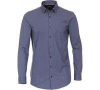 Businesshemd VENTI "VENTI Businesshemd Jerseyflex Print", Herren, Gr. 38, Normalgrößen, blau (mittelblau), 89% Baumwolle, 11% Elasthan, bedruckt, sehr figurbetont, Hemden (38889424-38) mittelblau