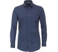 Businesshemd VENTI "VENTI Businesshemd Jerseyflex uni", Herren, Gr. 36, Normalgrößen, blau (mittelblau), 89% Baumwolle, 11% Elasthan, unifarben, sehr figurbetont, Hemden (52080258-36) mittelblau